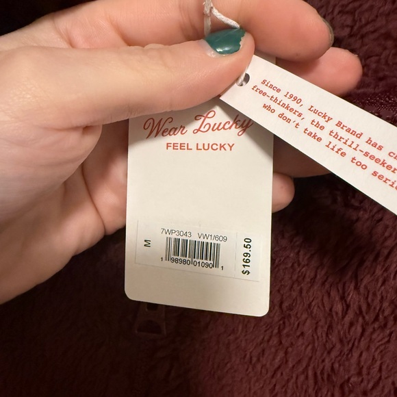 Lucky Brand Women's Burgundy Teddy Jacket - Picture 3 of 7